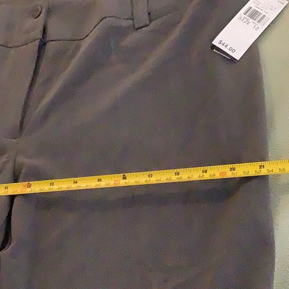 NWT AB Studio women’s grey stretch dress pants size 12, wide leg. - Picture 7 of 12